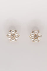 Rhinestone Pearls Earrings