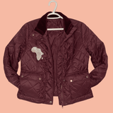African Map Burgundy Jacket | Monteh